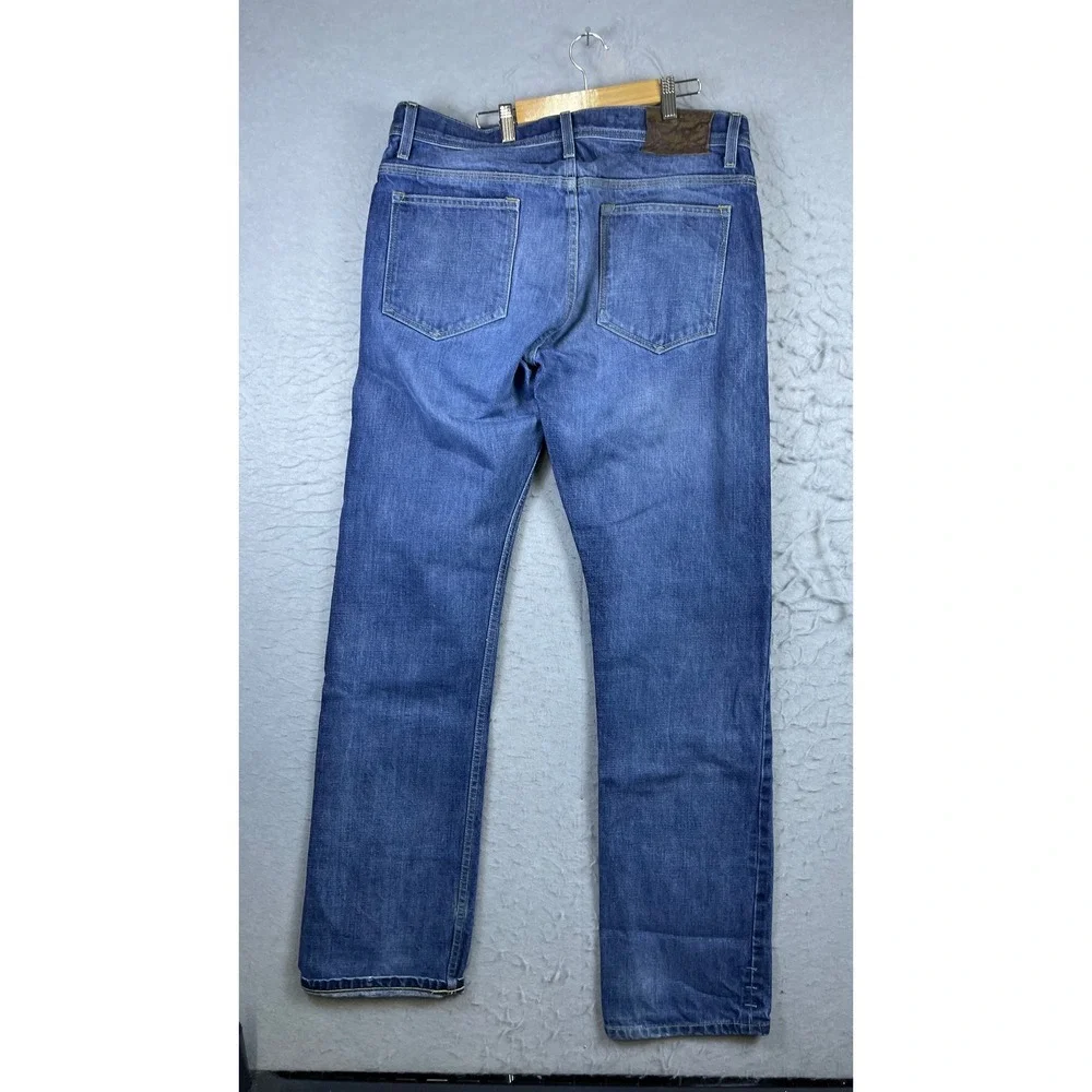 The West is Dead Jeans Mens 34 Blue Excellent Straight Leg Made in USA Denim